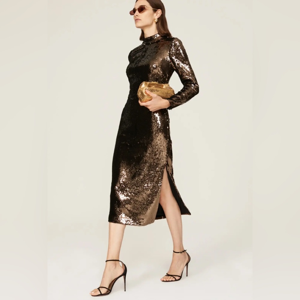 Ted Baker London Brooklyn Sequin Long Sleeve Midi Dress NWT  Size 1 (US 4)